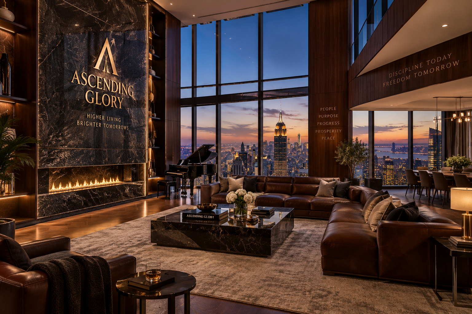 Ascending Glory displayed in a luxury penthouse